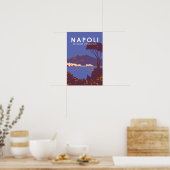ナポリ ヴェスヴィオ火山 旅行アート ヴィンテージ ポスター (キッチン)