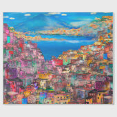 ナポリ，都市，イタリアン風景，モダン, ラッピングペーパー (フラット)