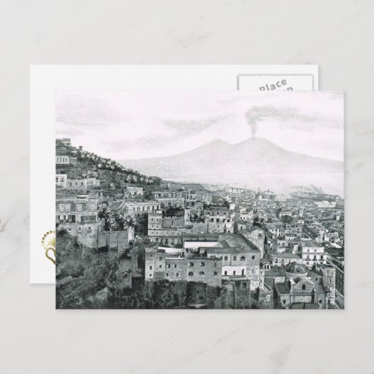 ナポリ, 1908,シティと山ヴェスビウス ポストカード (正面/裏面)