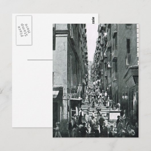 ナポリ， 1908, Gradoni di Chiala ポストカード (正面/裏面)