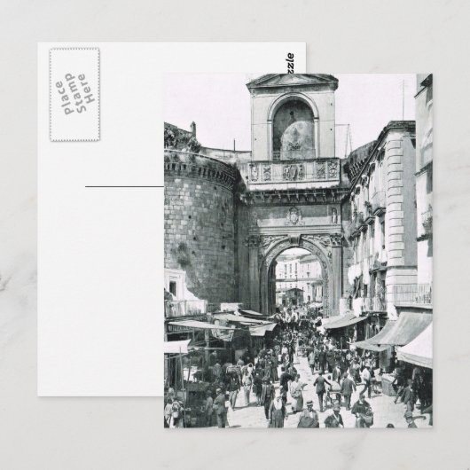 ナポリ， 1908, Porta Capuano ポストカード (正面/裏面)