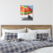ナポリFLビーチデイカラフルビーチ写真 キャンバスプリント (インサイチュ (寝室))