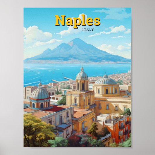 ナポリItalyヴィンテージトラベル ポスター (正面)