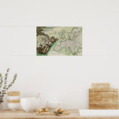 ナポレオンによるイギリスへの海軍攻撃の地図 ポスター (キッチン)