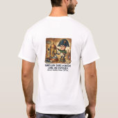 ナポレオンのコーヒー風刺画 - 身長不足に悩む偉人 Tシャツ (裏面)