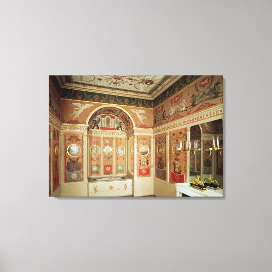 ナポレオンのバスルームのインテリア、1807年に建てられた キャンバスプリント (正面)