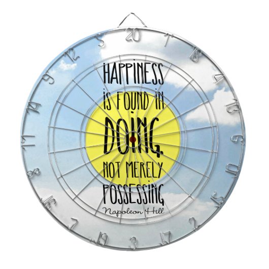 ナポレオンの丘の引用文はすることに、"幸福あります" ダーツボード (正面)