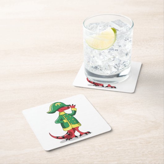 ナポレオンの格好をした漫画の暴政レックス。 スクエアペーパーコースター (インサイチュ)