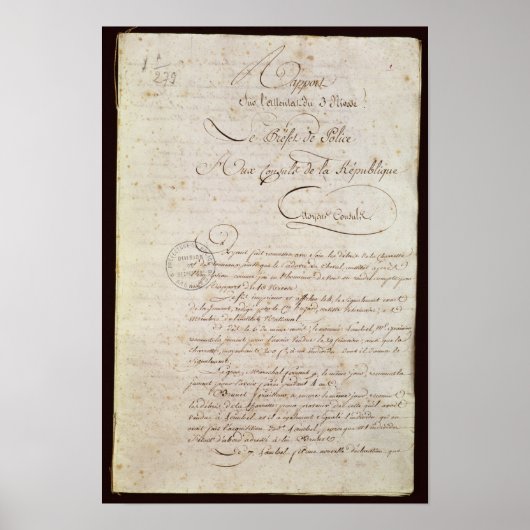 ナポレオンへの付き添い人からの警察報告書 ポスター (正面)