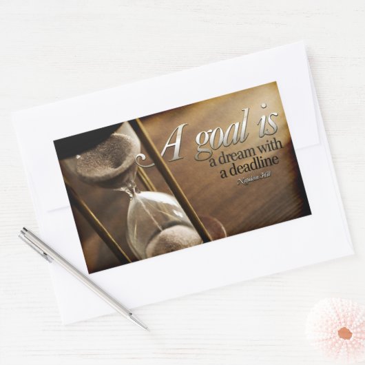 ナポレオン感動的ヒル引用文「ゴール」 長方形シール (封筒)