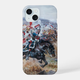 ナポレオン戦争のライプツィヒの戦闘シーン画 iPhone 15ケース