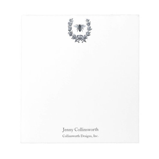 ナポレオン時代の蜂とラウレルの花輪 ヴィンテージイメージ ノートパッド (正面)