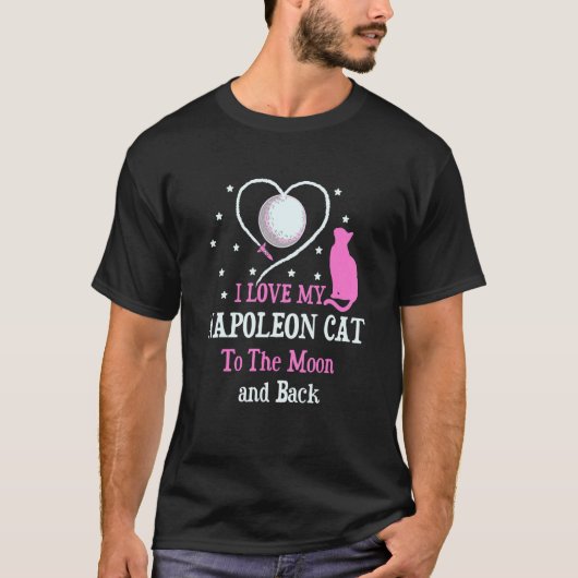ナポレオン猫をムーン猫に愛する 子猫 Tシャツ (正面)