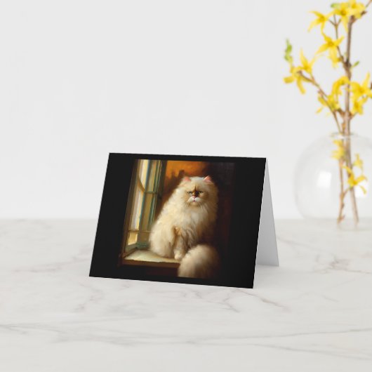 ナポレオン猫 カード (黄色い花)