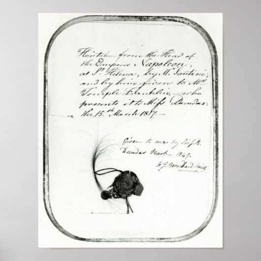 ナポレオン皇帝の頭部から切られた髪 ポスター (正面)