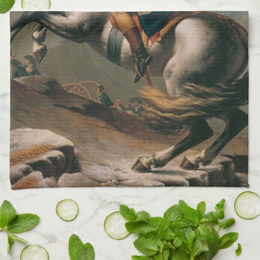 ナポレオン馬とともに聖ベルナール峠の戦い キッチンタオル (折り畳み)