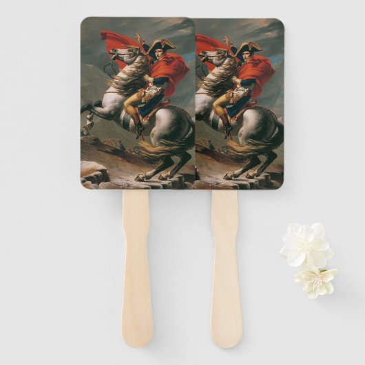 ナポレオン馬とともに聖ベルナール峠の戦い ハンドファン (正面&裏面)