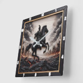 ナポレオン騎兵団のバウンディング スクエア壁時計 (傾斜)