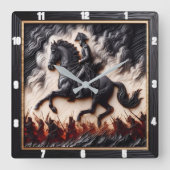 ナポレオン騎兵山威勢 スクエア壁時計 (正面)