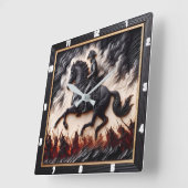 ナポレオン騎兵山威勢 スクエア壁時計 (傾斜)