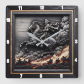 ナポレオン騎馬突進 スクエア壁時計 (正面)