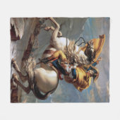 ナポレオン・クロッシング・ザ・アルプス、ジャック・ルイ・ダビデ フリースブランケット (正面(横))