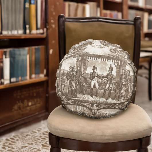 ナポレオン・ボナパルトとアレクサンドロス1世 ラウンドクッション