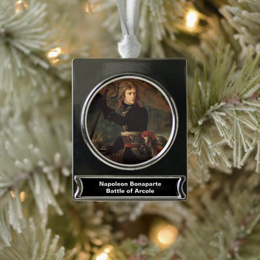 ナポレオン・ボナパルトのアルコールの戦いのラリー シルバープレートバナーオーナメント (ツリー)