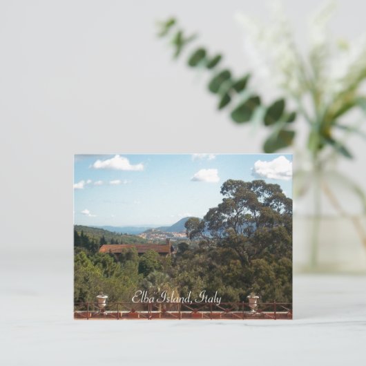 ナポレオン・ボナパルトの亡命見解。エルバ島。 ポストカード (スタンド正面)