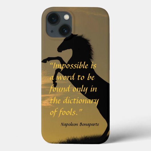 ナポレオン・ボナパルトの力強い名言 馬の背景 Case-Mate iPhoneケース (裏面)