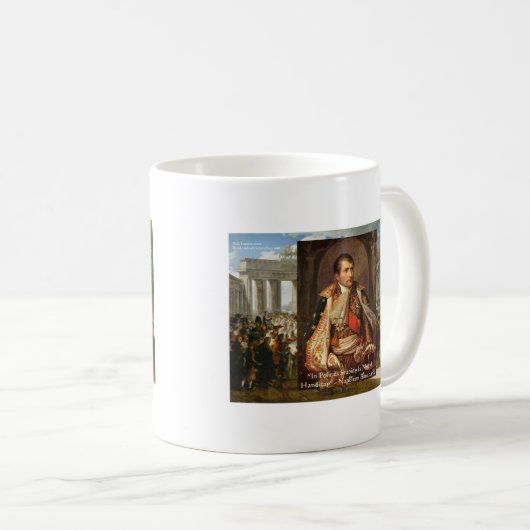 ナポレオン「愚かな政治」引用文ギフトTeeなど コーヒーマグカップ (正面右)