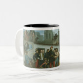 ナポレオンIIIの訪問の洪水の被災者の ツートーンマグカップ (正面左)