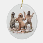 ナマケモノおもしろい踊りかわいい動物愛好家 セラミックオーナメント (左)