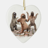 ナマケモノおもしろい踊りかわいい動物愛好家 セラミックオーナメント (右)