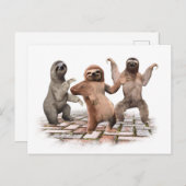 ナマケモノおもしろい踊りかわいい動物愛好家 ポストカード (正面/裏面)