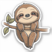 ナマケモノかわいいナマケモノ シール (正面)
