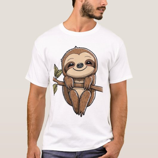 ナマケモノかわいいナマケモノ Tシャツ (正面)