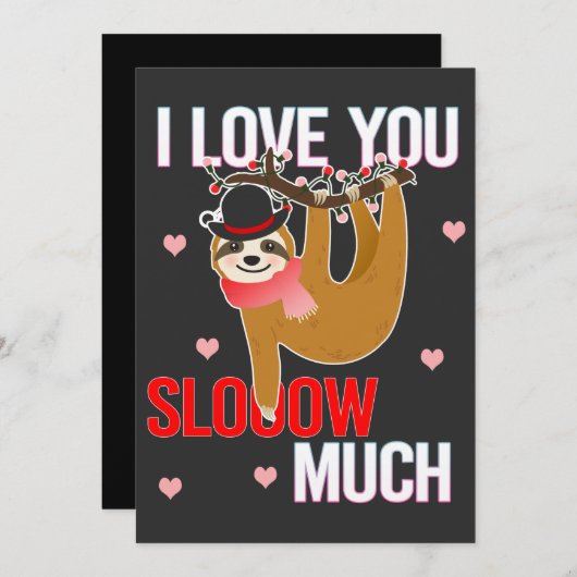 ナマケモノが多いバレンタインギフト好き シーズンカード (正面/裏面)