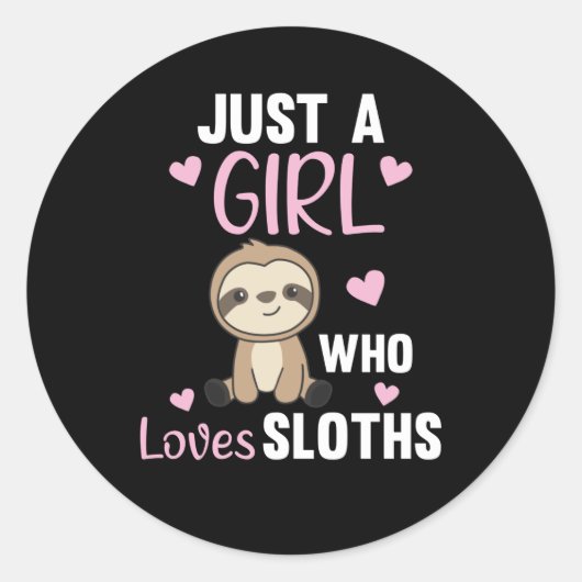 ナマケモノが大好きな女の子ヴィンテージ ラウンドシール (正面)