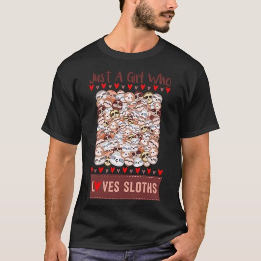 ナマケモノが大好きな女の子 Tシャツ (正面)