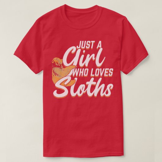 ナマケモノが大好きな女の子 Tシャツ (デザイン正面)