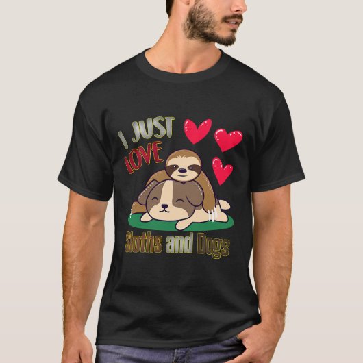 ナマケモノが大好き動物 Tシャツ (正面)