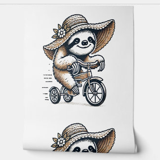 ナマケモノが自転車に乗っている 壁紙