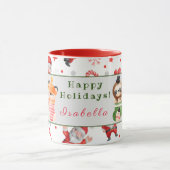 ナマケモノとキツネカスタマイズ文字と名前 マグカップ (中央)