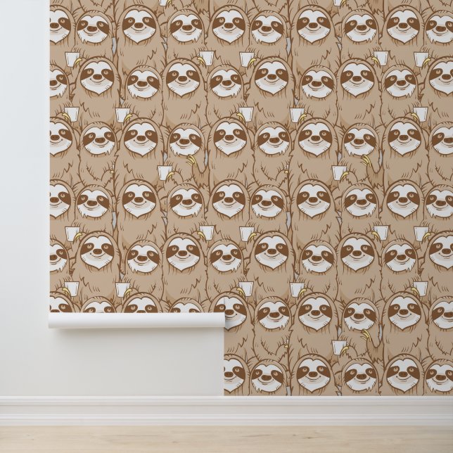 ナマケモノとコーヒーパターン 壁紙 (アプリケーション)