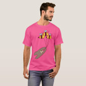 ナマケモノとバンブルミツバチ Tシャツ (正面フル)