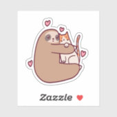 ナマケモノと猫は友達最高のだ シール (シート)