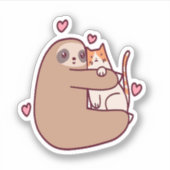 ナマケモノと猫は友達最高のだ シール (正面)