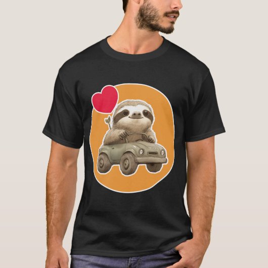 ナマケモノと車 Tシャツ (正面)
