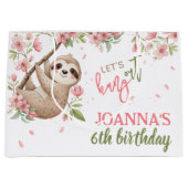 ナマケモノと遊ぼう キッズの誕生日 ラージペーパーバッグ (正面)